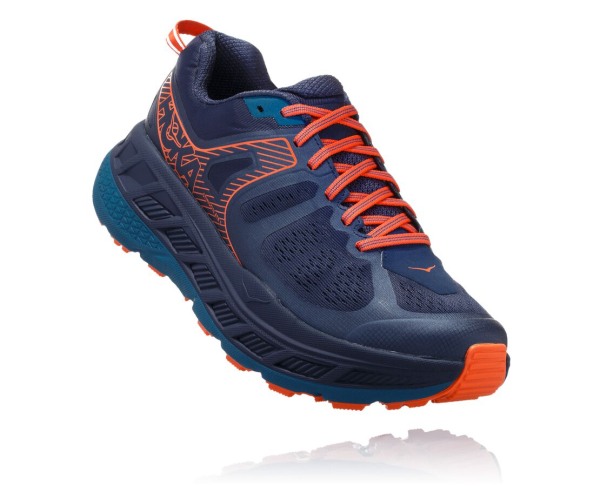 Hoka One One Stinson ATR 5 Mens UK - Indigo / Blue Trail Running Shoes - BSUFY8643